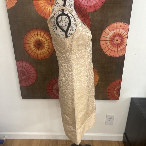 Sigrid Olsen Silk/Cotton Sleeveless Brocade Metallic Dress Elegant Timeless Sz 2 - Picture 2 of 8
